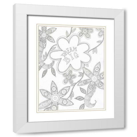 Flourishing Dreams White Modern Wood Framed Art Print with Double Matting by Varacek, Pam