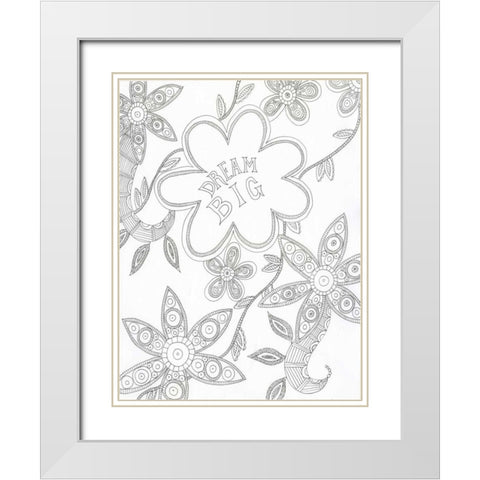 Flourishing Dreams White Modern Wood Framed Art Print with Double Matting by Varacek, Pam