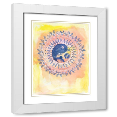 Sunny Ying Yang White Modern Wood Framed Art Print with Double Matting by Varacek, Pam