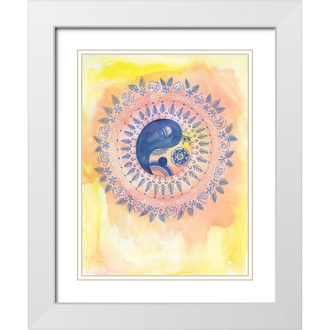 Sunny Ying Yang White Modern Wood Framed Art Print with Double Matting by Varacek, Pam