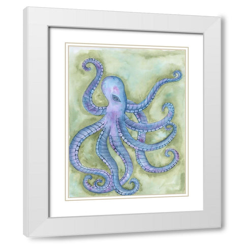 Underwater Beast White Modern Wood Framed Art Print with Double Matting by Varacek, Pam