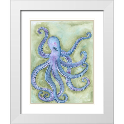 Underwater Beast White Modern Wood Framed Art Print with Double Matting by Varacek, Pam