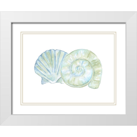 Hugging Shells White Modern Wood Framed Art Print with Double Matting by Varacek, Pam