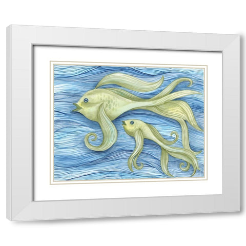 Leading The Way White Modern Wood Framed Art Print with Double Matting by Varacek, Pam