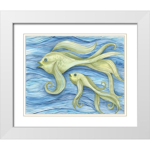 Leading The Way White Modern Wood Framed Art Print with Double Matting by Varacek, Pam