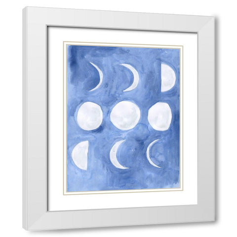 Many Phases White Modern Wood Framed Art Print with Double Matting by Varacek, Pam