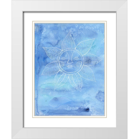 Floral Night Shine White Modern Wood Framed Art Print with Double Matting by Varacek, Pam