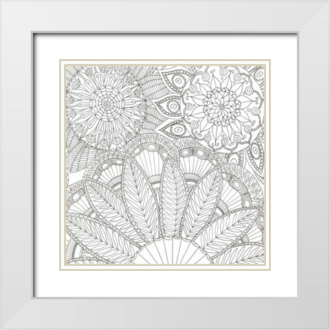 Jungle Flora 3 Less White Modern Wood Framed Art Print with Double Matting by Varacek, Pam
