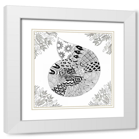 BW Nautilus Boardered White Modern Wood Framed Art Print with Double Matting by Varacek, Pam