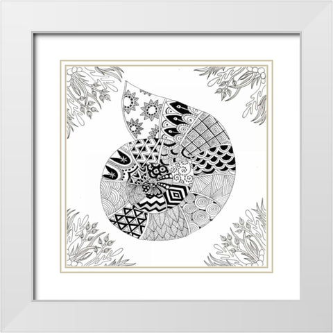 BW Nautilus Boardered White Modern Wood Framed Art Print with Double Matting by Varacek, Pam