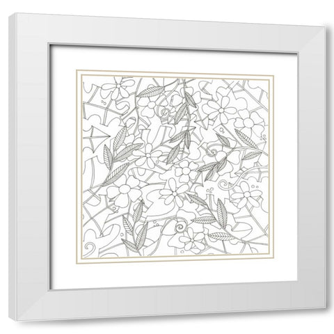 Spring Time Bouquet White Modern Wood Framed Art Print with Double Matting by Varacek, Pam