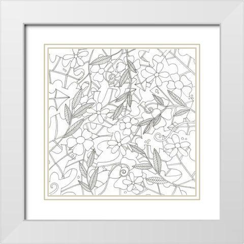 Spring Time Bouquet White Modern Wood Framed Art Print with Double Matting by Varacek, Pam