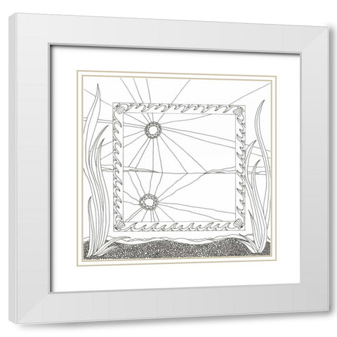 Sea Looking Glass White Modern Wood Framed Art Print with Double Matting by Varacek, Pam