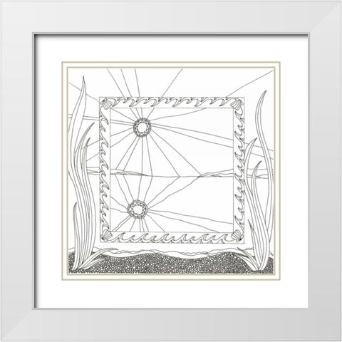 Sea Looking Glass White Modern Wood Framed Art Print with Double Matting by Varacek, Pam