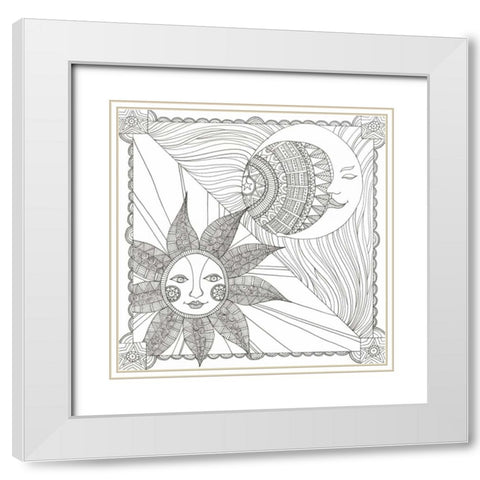 Night And Day White Modern Wood Framed Art Print with Double Matting by Varacek, Pam