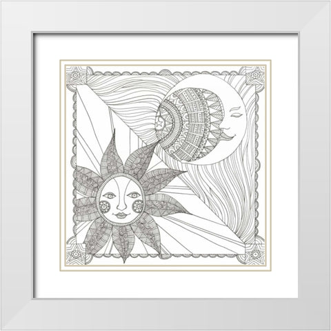 Night And Day White Modern Wood Framed Art Print with Double Matting by Varacek, Pam