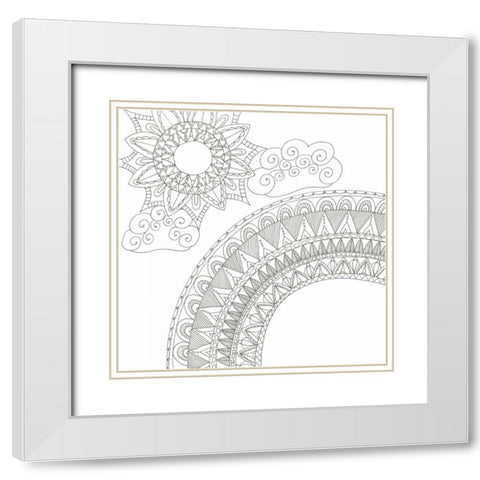 Everlasting Rainbow White Modern Wood Framed Art Print with Double Matting by Varacek, Pam