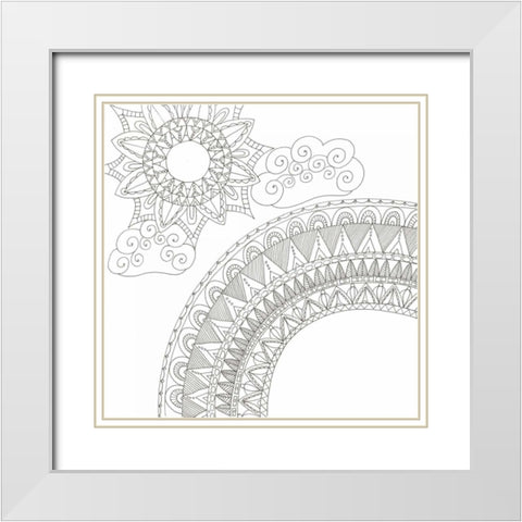 Everlasting Rainbow White Modern Wood Framed Art Print with Double Matting by Varacek, Pam