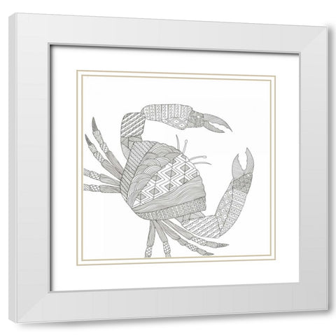 Creatures From The Deep 3 White Modern Wood Framed Art Print with Double Matting by Varacek, Pam