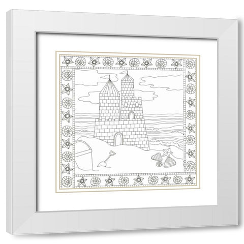 Summer Time Castle White Modern Wood Framed Art Print with Double Matting by Varacek, Pam