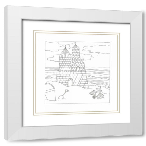 Summer Time Fun 2 White Modern Wood Framed Art Print with Double Matting by Varacek, Pam