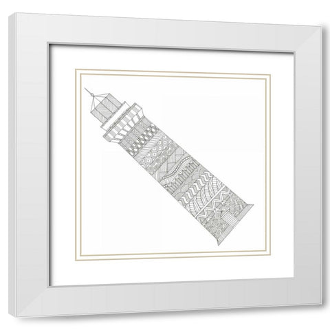 Lighthouse Majesty 2 White Modern Wood Framed Art Print with Double Matting by Varacek, Pam