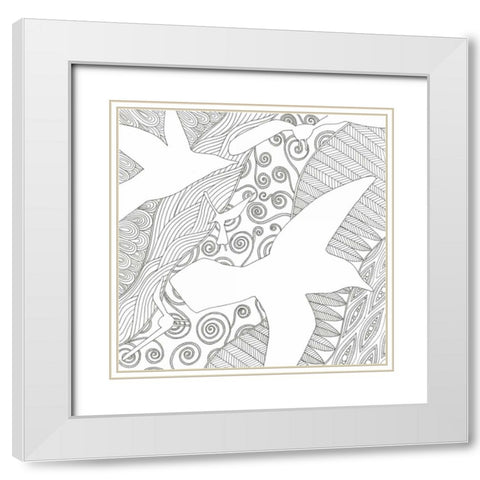 Catching The Breeze White Modern Wood Framed Art Print with Double Matting by Varacek, Pam