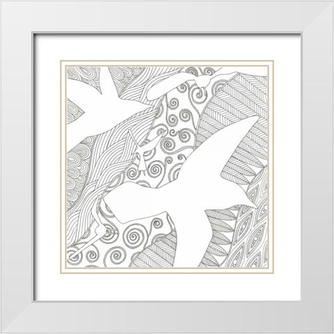 Catching The Breeze White Modern Wood Framed Art Print with Double Matting by Varacek, Pam