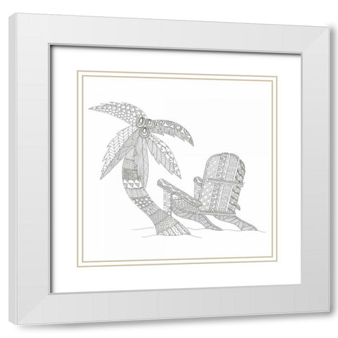 Summer Seat White Modern Wood Framed Art Print with Double Matting by Varacek, Pam