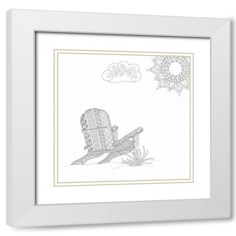 Summer Seat 2 White Modern Wood Framed Art Print with Double Matting by Varacek, Pam