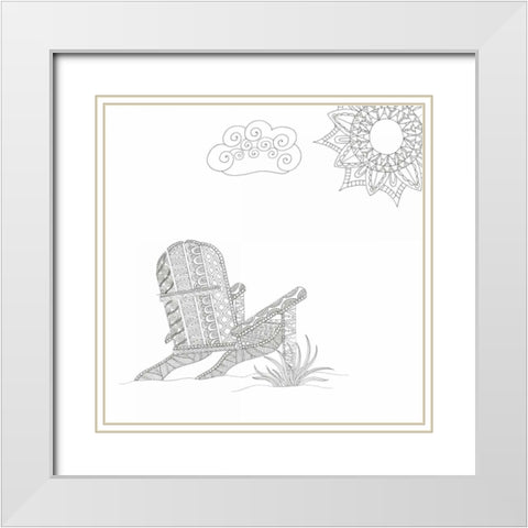 Summer Seat 2 White Modern Wood Framed Art Print with Double Matting by Varacek, Pam