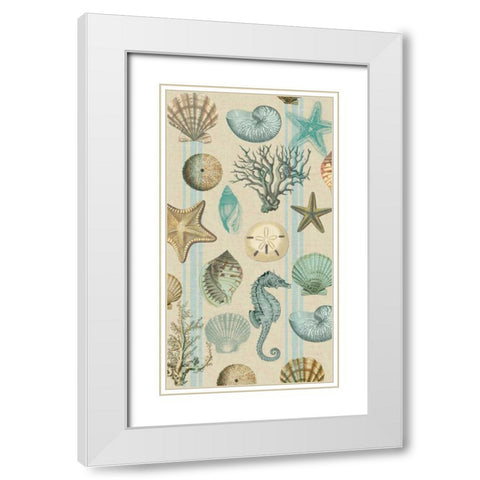 Beach Comber Cream White Modern Wood Framed Art Print with Double Matting by Lula Bijoux and Company
