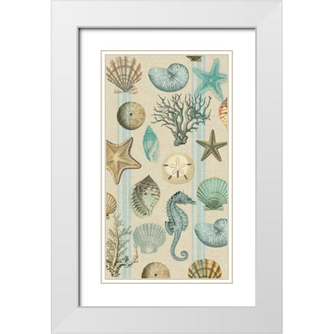 Beach Comber Cream White Modern Wood Framed Art Print with Double Matting by Lula Bijoux and Company