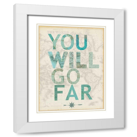You will go far White Modern Wood Framed Art Print with Double Matting by Lula Bijoux and Company