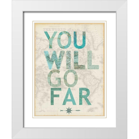 You will go far White Modern Wood Framed Art Print with Double Matting by Lula Bijoux and Company