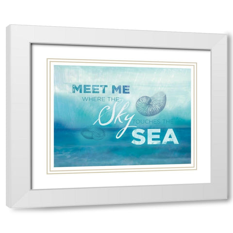 Watercolor Coast 1 White Modern Wood Framed Art Print with Double Matting by Allen, Candace