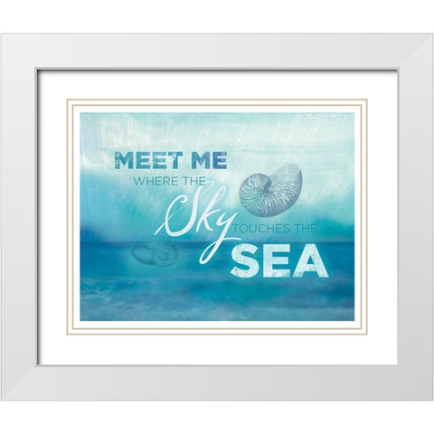 Watercolor Coast 1 White Modern Wood Framed Art Print with Double Matting by Allen, Candace