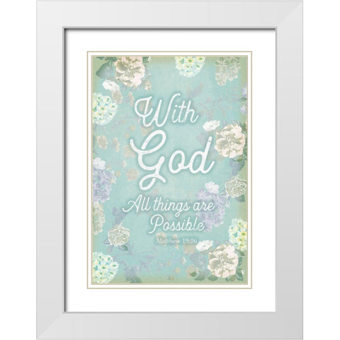 Religious 1 White Modern Wood Framed Art Print with Double Matting by Lula Bijoux and Company