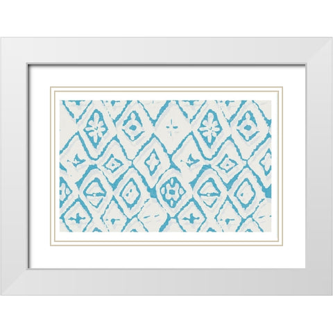 Block Print 1 White Modern Wood Framed Art Print with Double Matting by Lula Bijoux and Company