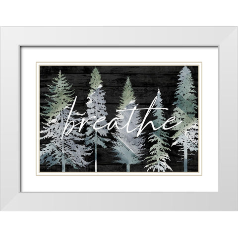 Breathe White Modern Wood Framed Art Print with Double Matting by Lula Bijoux and Company