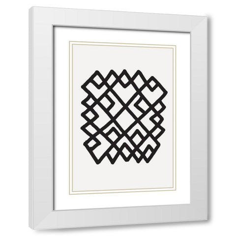 BW Minimalist 1 White Modern Wood Framed Art Print with Double Matting by Lula Bijoux And Company