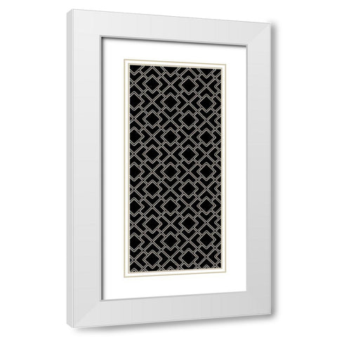 Geo Black and Gold 1 White Modern Wood Framed Art Print with Double Matting by Allen, Candace