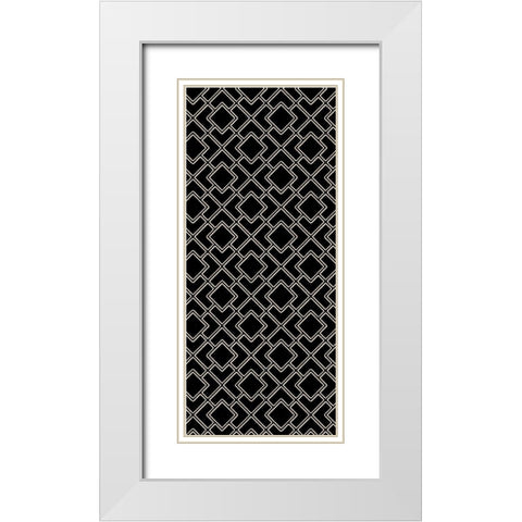 Geo Black and Gold 1 White Modern Wood Framed Art Print with Double Matting by Allen, Candace