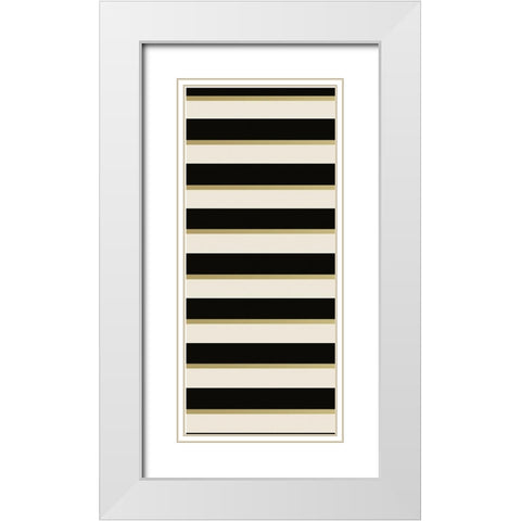 Geo Black and Gold 2 White Modern Wood Framed Art Print with Double Matting by Allen, Candace