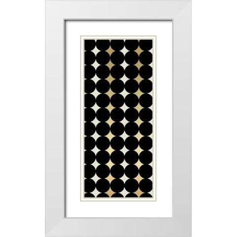 Geo Black and Gold 3 White Modern Wood Framed Art Print with Double Matting by Allen, Candace