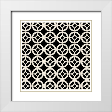 Geo Black and Gold 5 White Modern Wood Framed Art Print with Double Matting by Allen, Candace