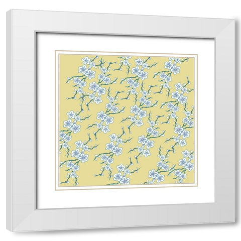 Kimono Quilt Asia 1 White Modern Wood Framed Art Print with Double Matting by Allen, Candace