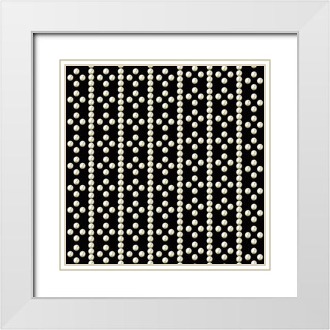 Geo Gem Pearls 2 White Modern Wood Framed Art Print with Double Matting by Allen, Candace
