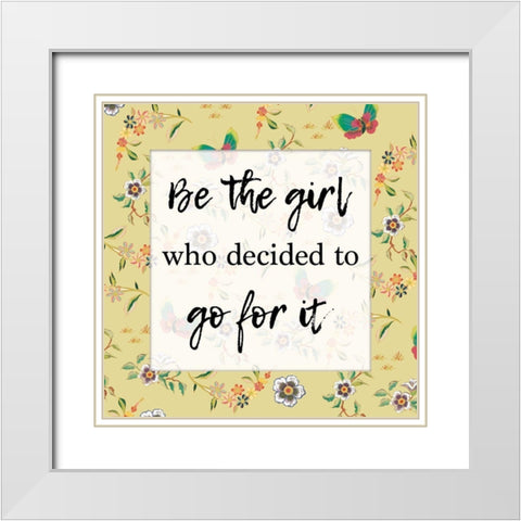 Go For It 3 White Modern Wood Framed Art Print with Double Matting by Lula Bijoux and Company