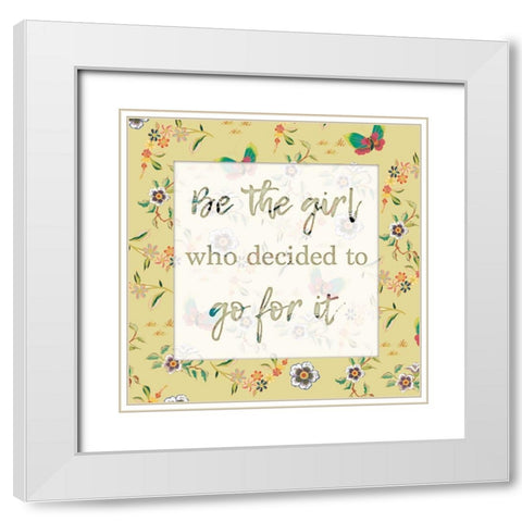 Go For It 1 White Modern Wood Framed Art Print with Double Matting by Lula Bijoux and Company
